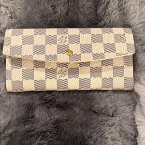 Louis Vuitton Beige and Dark Brown Damir Checkered Wallet